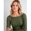image:imageANRABESS Womens Boat Neck Long Sleeve Shirts Wool Blend Knit Top Fall LayerArmy Green