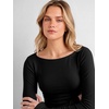 image:imageANRABESS Womens Boat Neck Long Sleeve Shirts Wool Blend Knit Top Fall LayerBlack