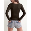image:imageANRABESS Womens Boat Neck Long Sleeve Shirts Wool Blend Knit Top Fall LayerCoffee