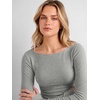 image:imageANRABESS Womens Boat Neck Long Sleeve Shirts Wool Blend Knit Top Fall LayerGrey