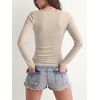 image:imageANRABESS Womens Boat Neck Long Sleeve Shirts Wool Blend Knit Top Fall LayerLight Khaki