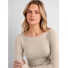 image:imageANRABESS Womens Boat Neck Long Sleeve Shirts Wool Blend Knit Top Fall LayerLight Khaki