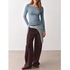 image:imageANRABESS Womens Boat Neck Long Sleeve Shirts Wool Blend Knit Top Fall LayerNavy Blue