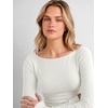 image:imageANRABESS Womens Boat Neck Long Sleeve Shirts Wool Blend Knit Top Fall LayerWhite