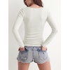 image:imageANRABESS Womens Boat Neck Long Sleeve Shirts Wool Blend Knit Top Fall LayerWhite