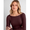 image:imageANRABESS Womens Boat Neck Long Sleeve Shirts Wool Blend Knit Top Fall LayerWine Red