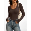 image:imageANRABESS Womens Double Lined Long Sleeve Tops Layer ShirtsBrown