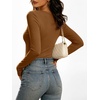 image:imageANRABESS Womens Double Lined Long Sleeve Tops Layer ShirtsCaramel