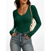 image:imageANRABESS Womens Double Lined Long Sleeve Tops Layer ShirtsDeep Green
