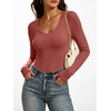 image:imageANRABESS Womens Double Lined Long Sleeve Tops Layer ShirtsDusty Rose
