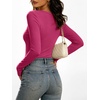image:imageANRABESS Womens Double Lined Long Sleeve Tops Layer ShirtsHot Pink