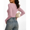 image:imageANRABESS Womens Double Lined Long Sleeve Tops Layer ShirtsPink