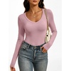 image:imageANRABESS Womens Double Lined Long Sleeve Tops Layer ShirtsPink