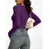 image:imageANRABESS Womens Double Lined Long Sleeve Tops Layer ShirtsPurple