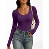 image:imageANRABESS Womens Double Lined Long Sleeve Tops Layer ShirtsPurple