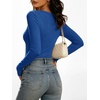 image:imageANRABESS Womens Double Lined Long Sleeve Tops Layer ShirtsRoyal Blue