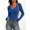 image:imageANRABESS Womens Double Lined Long Sleeve Tops Layer ShirtsRoyal Blue