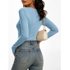 image:imageANRABESS Womens Double Lined Long Sleeve Tops Layer ShirtsSky Blue