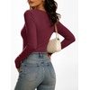 image:imageANRABESS Womens Double Lined Long Sleeve Tops Layer ShirtsWine Red