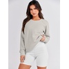 image:imageANRABESS Womens Fall Oversized Crewneck Tunic SweatshirtGrey Apricot
