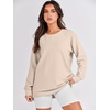 image:imageANRABESS Womens Fall Oversized Crewneck Tunic SweatshirtLight Almond