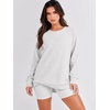 image:imageANRABESS Womens Fall Oversized Crewneck Tunic SweatshirtLight Gray