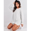 image:imageANRABESS Womens Fall Oversized Crewneck Tunic SweatshirtLight Gray