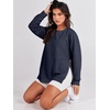 image:imageANRABESS Womens Fall Oversized Crewneck Tunic SweatshirtNavy Blue