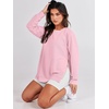image:imageANRABESS Womens Fall Oversized Crewneck Tunic SweatshirtPink