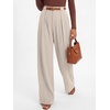 image:imageANRABESS Womens High Waisted Wide Leg Dress Work PantsBeige