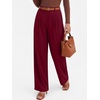 image:imageANRABESS Womens High Waisted Wide Leg Dress Work PantsBurgundy