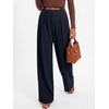 image:imageANRABESS Womens High Waisted Wide Leg Dress Work PantsNavy Blue