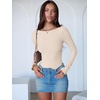 image:imageANRABESS Womens Long Sleeve Boat Neck BodysuitsBeige