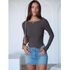 image:imageANRABESS Womens Long Sleeve Boat Neck BodysuitsDeep Grey