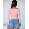 image:imageANRABESS Womens Long Sleeve Boat Neck BodysuitsLight Pink