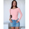 image:imageANRABESS Womens Long Sleeve Boat Neck BodysuitsLight Pink