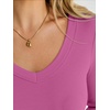 image:imageANRABESS Womens Long Sleeve Bodysuits TopHot Pink