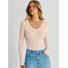 image:imageANRABESS Womens Long Sleeve Bodysuits TopLight Pink