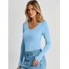 image:imageANRABESS Womens Long Sleeve Bodysuits TopSky Blue