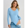 image:imageANRABESS Womens Long Sleeve Bodysuits TopSky Blue