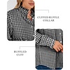 image:imageANRABESS Womens Long Sleeve Button Down Shirts Gingham Striped BlousesBlack White Plaid