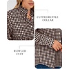 image:imageANRABESS Womens Long Sleeve Button Down Shirts Gingham Striped BlousesBrown White Plaid