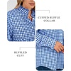 image:imageANRABESS Womens Long Sleeve Button Down Shirts Gingham Striped BlousesRoyal Blue White Plaid