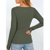 image:imageANRABESS Womens Long Sleeve Shirts Boat Neck Fitted TopsArmy Green