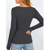 image:imageANRABESS Womens Long Sleeve Shirts Boat Neck Fitted TopsDeep Grey