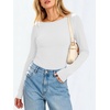 image:imageANRABESS Womens Long Sleeve Shirts Boat Neck Fitted TopsWhite