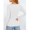 image:imageANRABESS Womens Long Sleeve Shirts Boat Neck Fitted TopsWhite