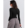 image:imageANRABESS Womens Long Sleeve Shirts Fitted Crop TopsBlack