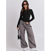 image:imageANRABESS Womens Long Sleeve Shirts Fitted Crop TopsBlack