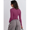 image:imageANRABESS Womens Long Sleeve Shirts Fitted Crop TopsDark Purple